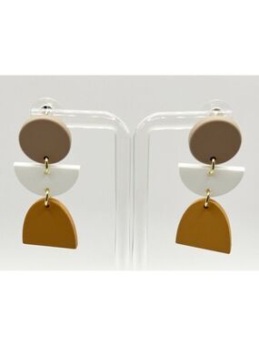 Bohemian Geometric Clay Earrings U Shape Drop
